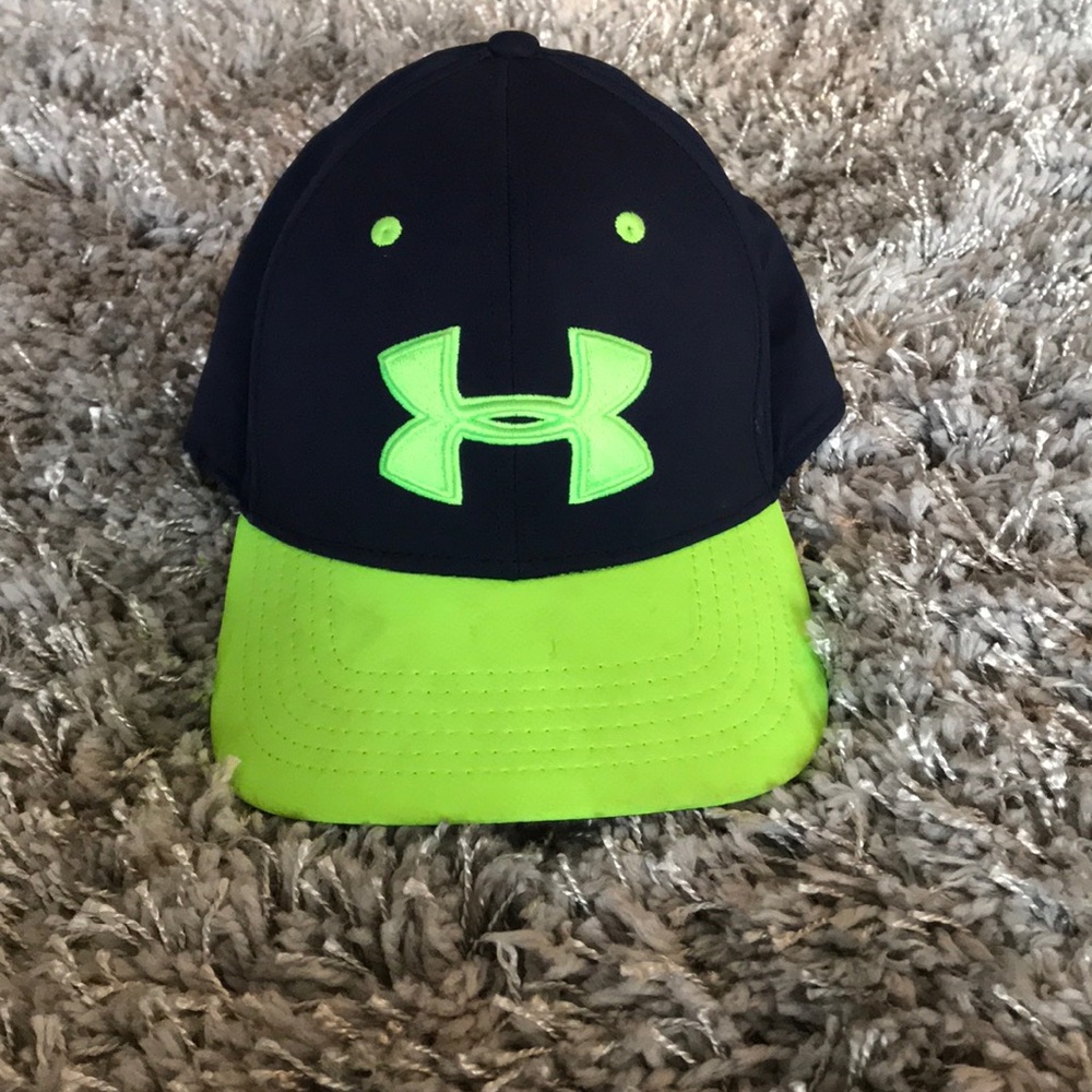 Under armor navy blue and neon hat